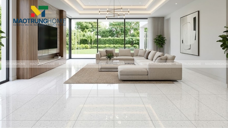Mẫu gạch giả đá hoa cương tông trắng - kem (Mẫu 2)