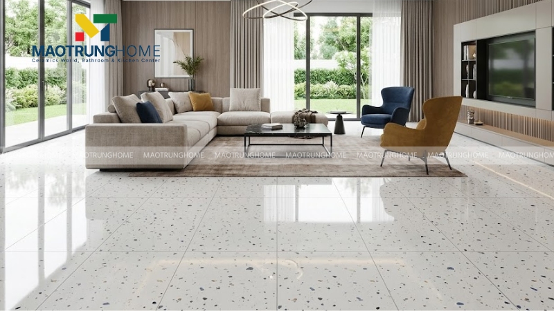 Mẫu gạch giả đá hoa cương tông trắng - kem (Mẫu 4)