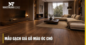 Top mẫu gạch giả gỗ màu óc chó đẹp cho không gian sang trọng