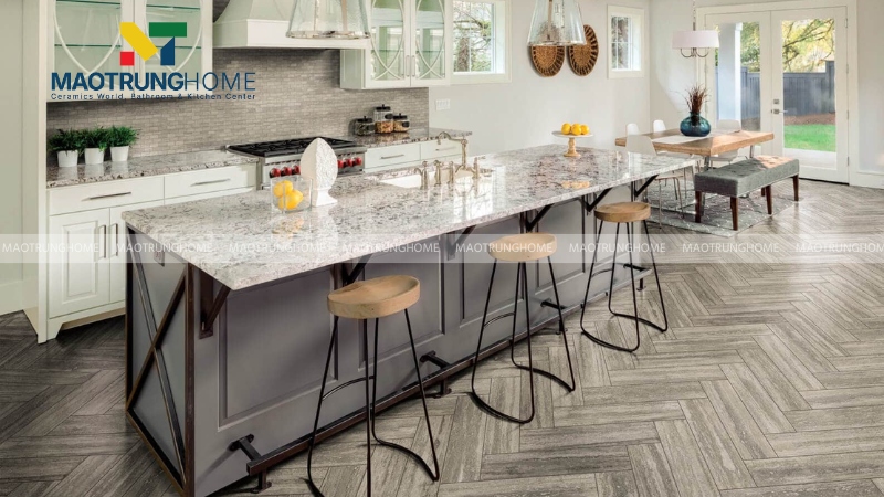 Mẫu gạch granite giả gỗ cho nhà bếp và khu ăn uống (Mẫu 1)