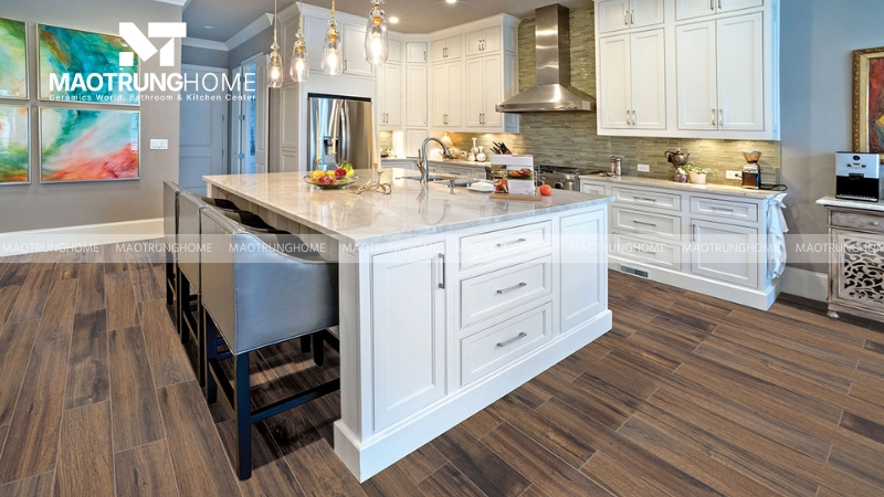 Mẫu gạch granite giả gỗ cho nhà bếp và khu ăn uống (Mẫu 2)