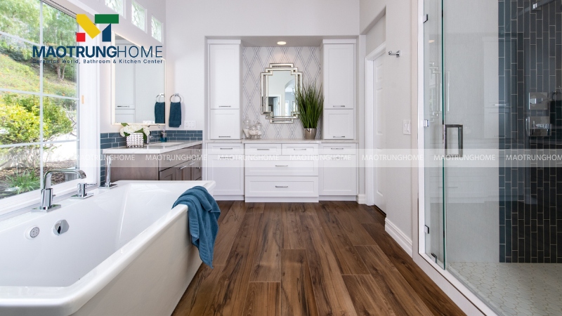 Mẫu gạch granite giả gỗ cho nhà tắm, ban công có mái, khu vực ẩm (Mẫu 1)
