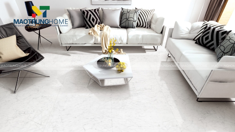 Mẫu gạch marble-look cho không gian sang và sáng (Mẫu 4)