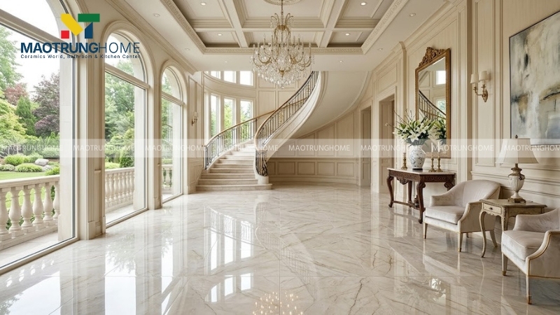 Gạch nhập khẩu Ý vân marble phù hợp lát sảnh biệt thự