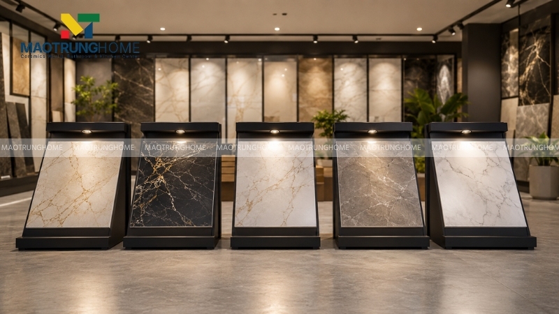 Gạch vân đá marble nhập khẩu từ Ý phù hợp với phòng khách và sảnh