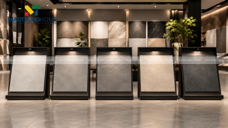 Gạch hiệu ứng xi măng hoặc bê tông phù hợp căn hộ hiện đại, studio, showroom, nhà phố trẻ