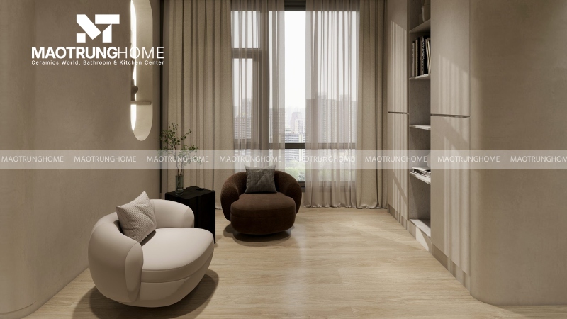 Gạch giả gỗ tông trầm ấm (Mẫu 3)