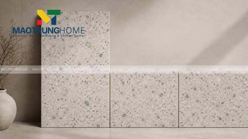 Gạch terrazzo 300x600 trên thị trường hiện nay phần lớn là gạch mang terrazzo look