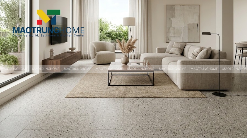 Mẫu terrazzo hạt mịn, ít tương phản (Mẫu 1)
