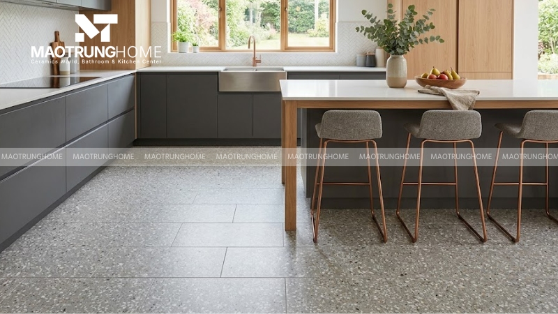 Mẫu terrazzo hạt mịn, ít tương phản (Mẫu 3)