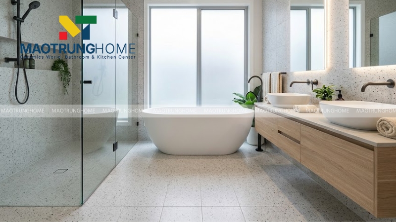 Mẫu terrazzo hạt mịn, ít tương phản (Mẫu 4)