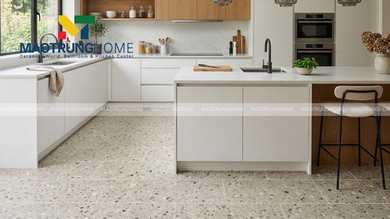 Cách chọn gạch terrazzo 300x600mm cho nhà bếp và khu ăn uống