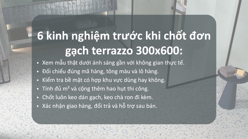 Kinh nghiệm mua gạch terrazzo 300x600 tránh chọn đẹp