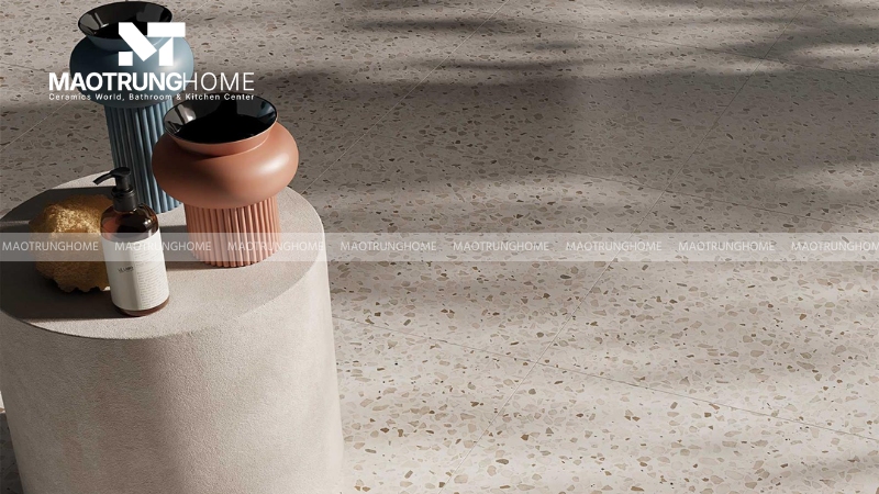 Mẫu nền sáng: Trắng, kem, be terrazzo (Mẫu 2)