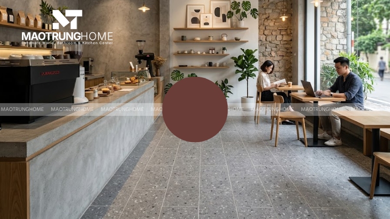 Mẫu xám, ghi, xi măng terrazzo (Mẫu 3)