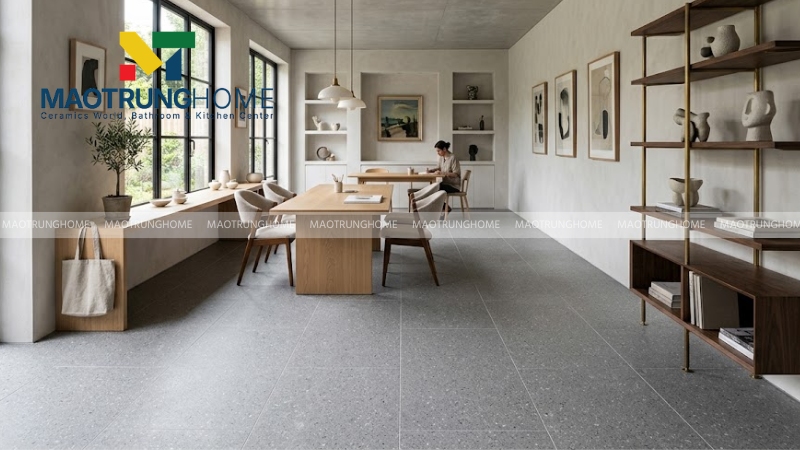 Mẫu xám, ghi, xi măng terrazzo (Mẫu 4)