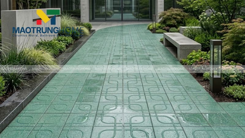 Mẫu gạch terrazzo 400x400 chữ thập, kẻ ô, 8 khía (Mẫu 3)