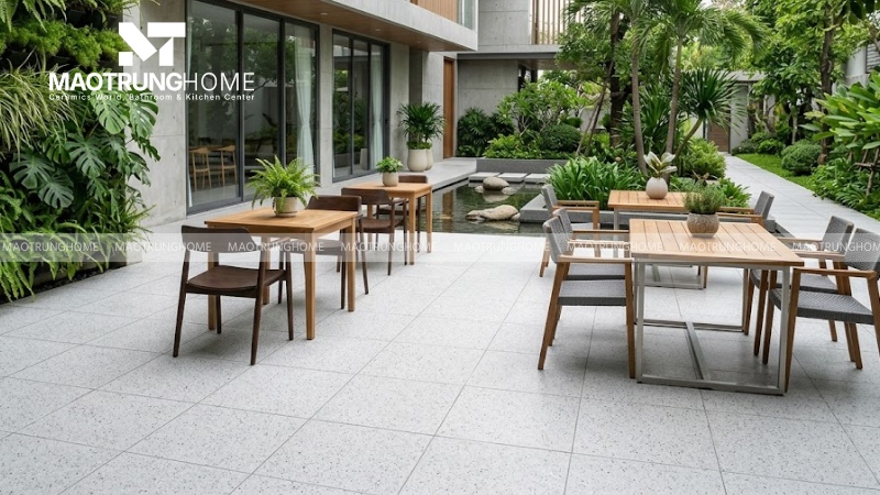 Mẫu gạch terrazzo 400x400 trơn hoặc hạt đá lấm tấm (Mẫu 1)