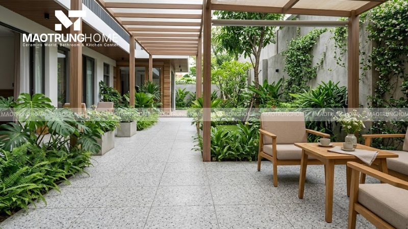 Mẫu gạch terrazzo 400x400 trơn hoặc hạt đá lấm tấm (Mẫu 3)