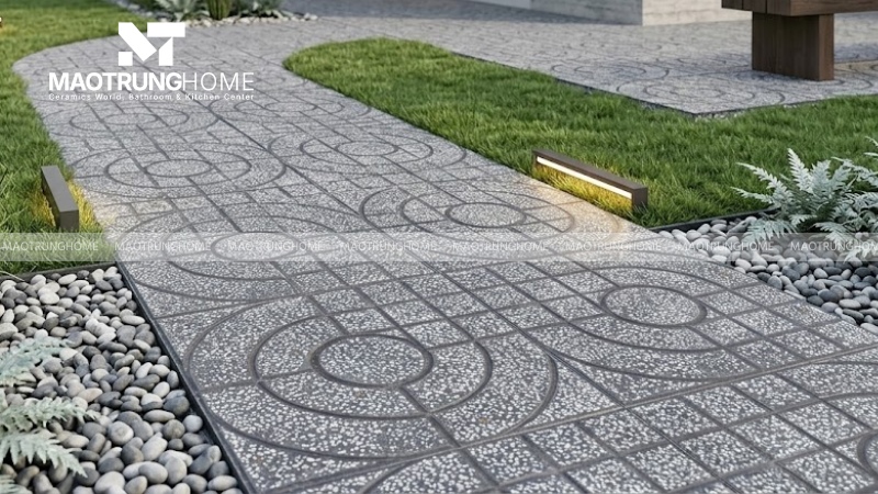 Mẫu gạch terrazzo 400x400 mắt nai, mắt phụng, rẻ quạt (Mẫu 1)