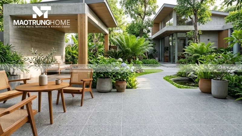 Mẫu gạch terrazzo 400x400 trơn hoặc hạt đá lấm tấm (Mẫu 6)