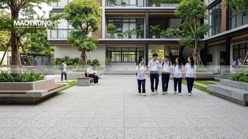 Chọn gạch terrazzo cho vỉa hè, sân trường, khu công cộng