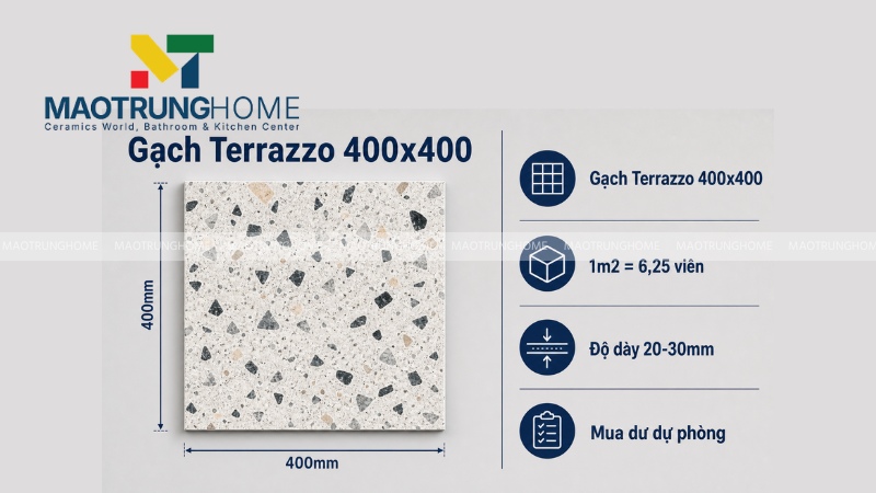 Thông số cần thiết khi chọn mua gạch terrazzo 400x400