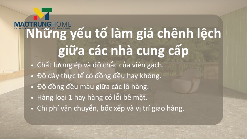 Những yếu tố làm giá chênh lệch giữa các nhà cung cấp