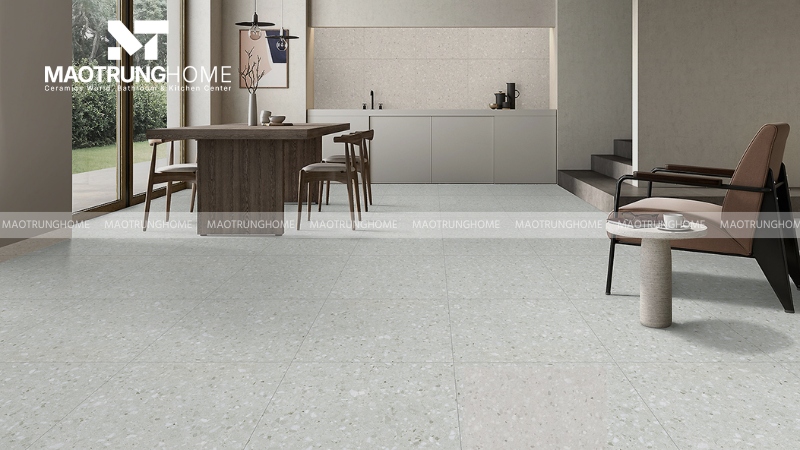 Mẫu terrazzo xám hiện đại, dễ phối nội thất (Mẫu 4)