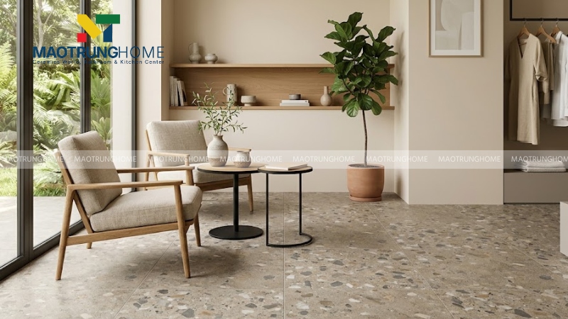 Mẫu terrazzo hạt to tạo điểm nhấn thị giác (Mẫu 2)