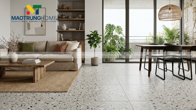 Mẫu terrazzo hạt to tạo điểm nhấn thị giác (Mẫu 3)