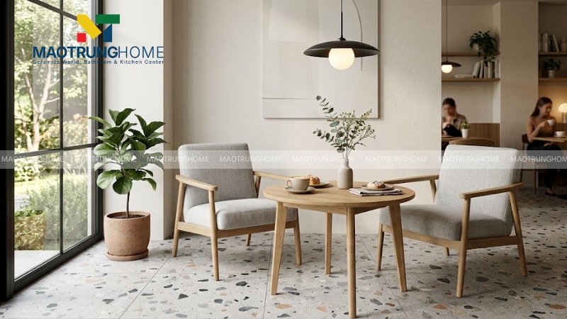 Mẫu terrazzo hạt to tạo điểm nhấn thị giác (Mẫu 4)
