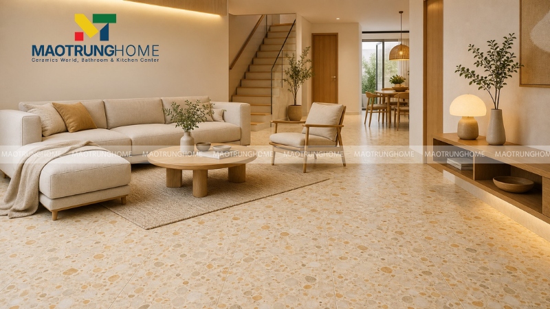 Mẫu terrazzo tông ấm cho không gian gần gũi (Mẫu 1)