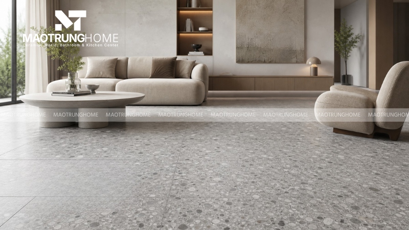 Gạch terrazzo 600x600 được nhiều gia chủ lựa chọn cho nhiều không gian
