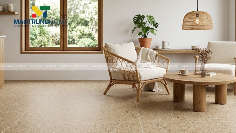 Mẫu terrazzo tông ấm cho không gian gần gũi (Mẫu 2)