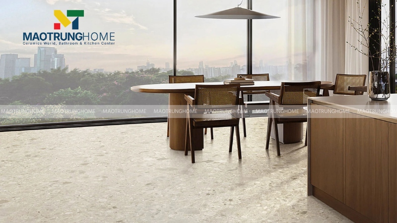 Mẫu terrazzo nền sáng cho không gian cần độ thoáng (Mẫu 3)