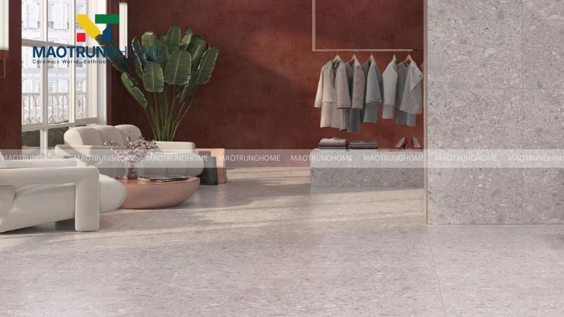 Mẫu terrazzo xám hiện đại, dễ phối nội thất (Mẫu 3)