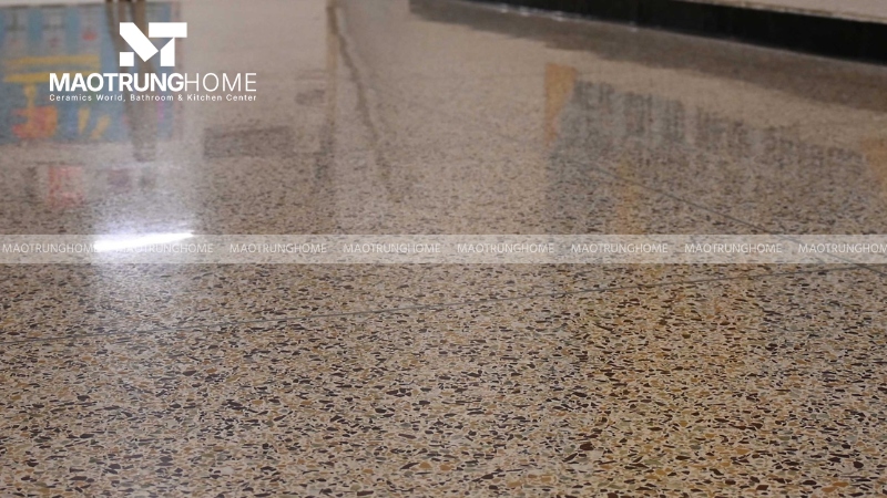 Mẫu terrazzo bóng hạt nhỏ, nền nhẹ (Mẫu 1)
