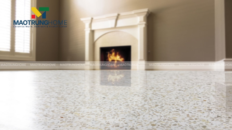 Mẫu terrazzo bóng hạt nhỏ, nền nhẹ (Mẫu 3)