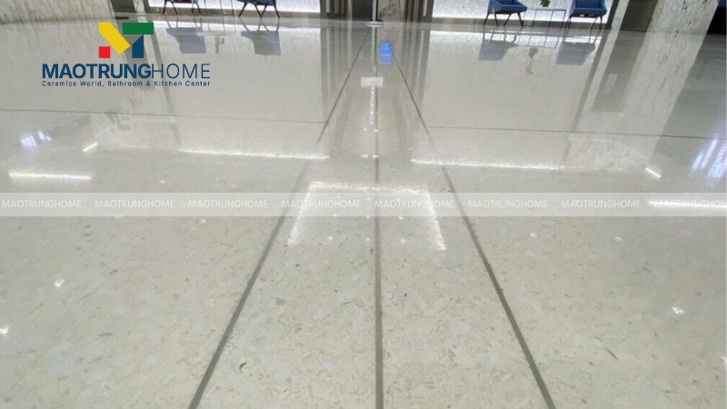 Mẫu terrazzo bóng hạt nhỏ, nền nhẹ (Mẫu 4)