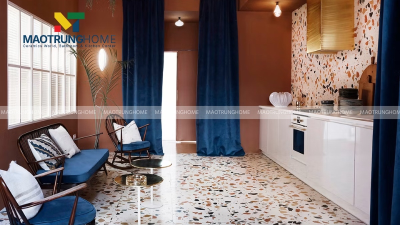 Mẫu terrazzo bóng hạt lớn, tương phản cao (Mẫu 3)