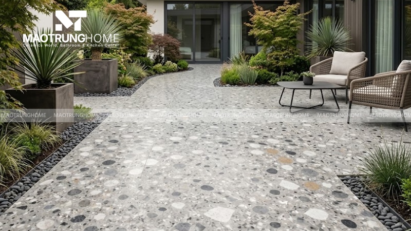 Mẫu gạch terrazzo mài bề mặt, thẩm mỹ cao (Mẫu 5)
