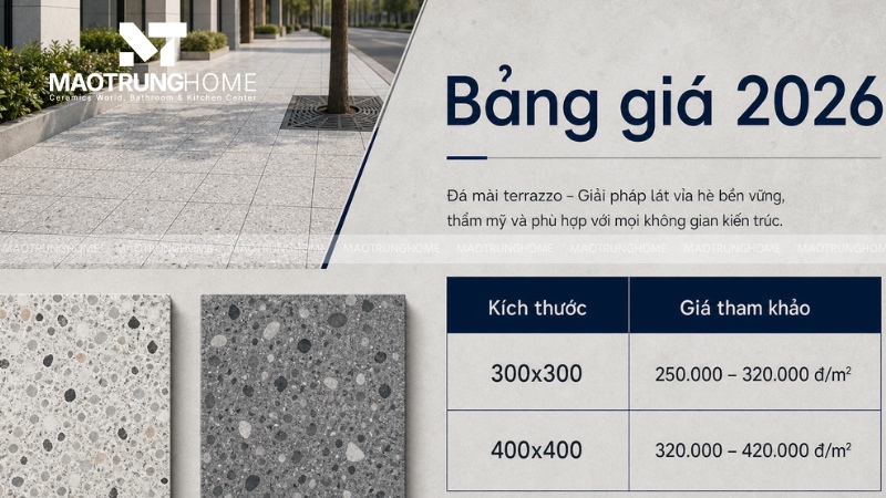 Bảng giá tham khảo gạch terrazzo lát vỉa hè