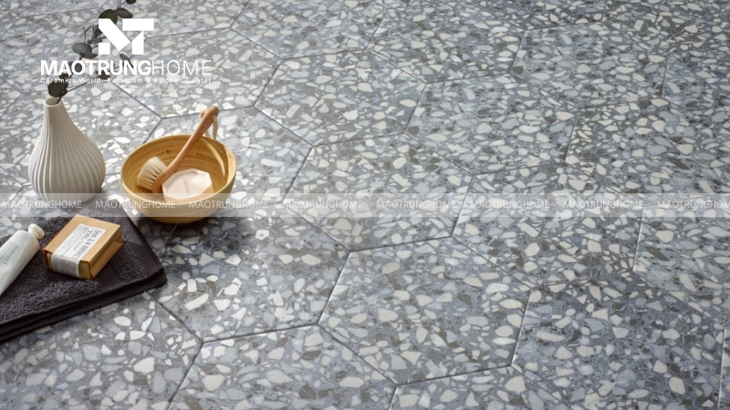 Mẫu terrazzo xám xi măng trung tính (Mẫu 5)
