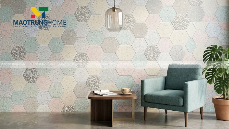 Mẫu terrazzo pastel hoặc đa sắc tạo điểm nhấn (Mẫu 2)