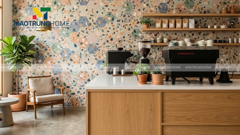 Mẫu terrazzo pastel hoặc đa sắc tạo điểm nhấn (Mẫu 3)