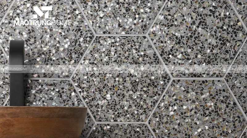 Mẫu terrazzo tông đen hoặc tương phản mạnh (Mẫu 3)