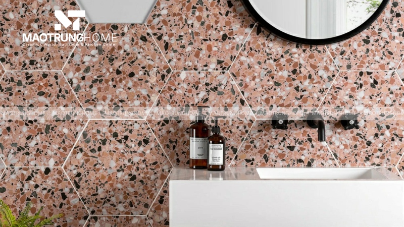 Gạch terrazzo cho phòng tắm, khu lavabo, vách tắm