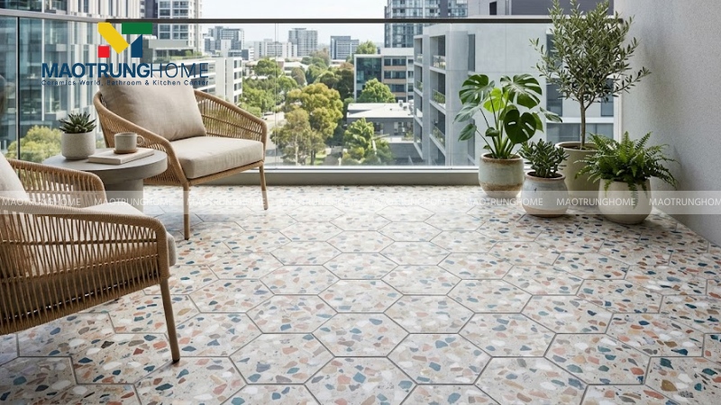 Gạch terrazzo cho ban công, logia, góc chill