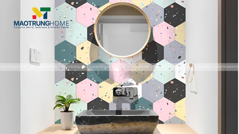 Kích thước phổ biến của gạch terrazzo thường phù hợp với phòng diện tích nhỏ